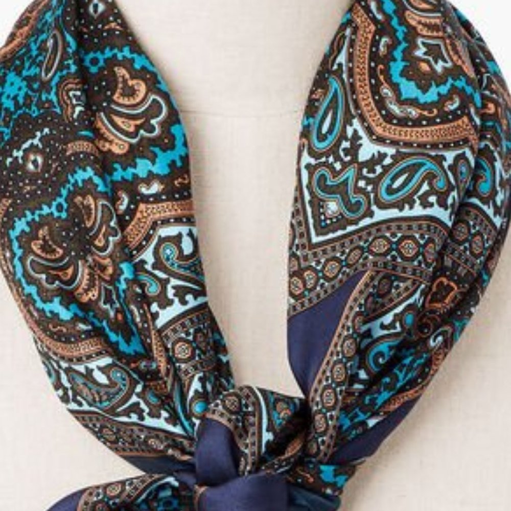 EARLY CHRISTMAS SPECIAL: Luxurious TALBOTS Silk Scarf Paisley Purse scarf - Picture 6 of 9